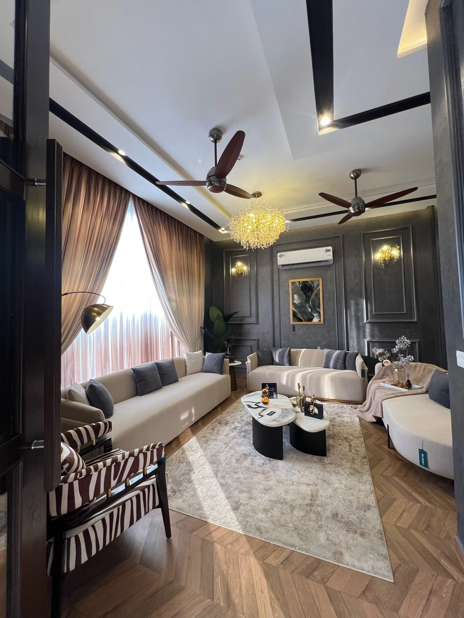 21-Marla Modern Design Corner House drawing room