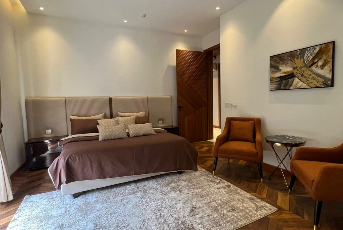 1 Kanal Brand New Modern Furnished House master bed