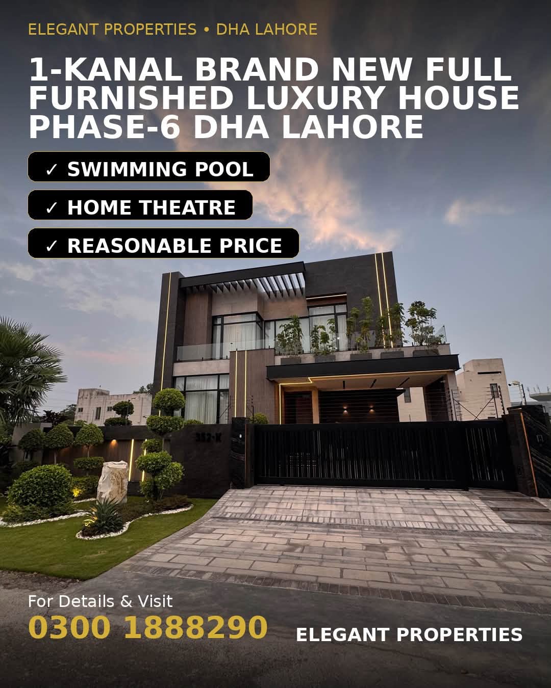 1 Kanal Brand New House for Sale in DHA Lahore Phase 6