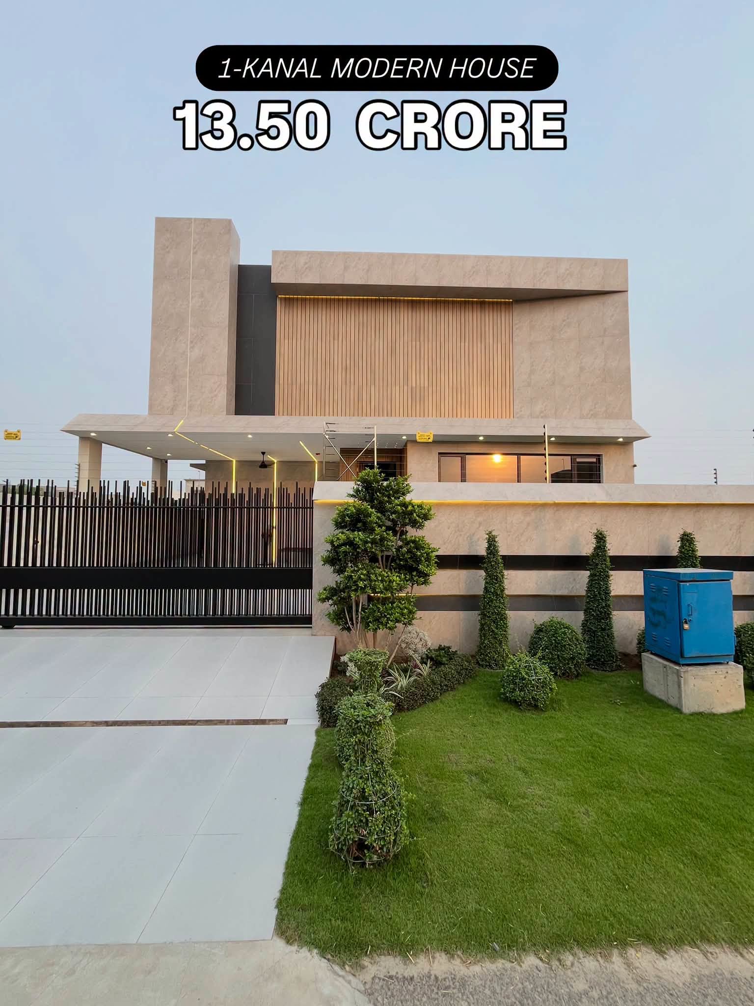 1 Kanal brand new house for sale in DHA Lahore - front elevation and lawn