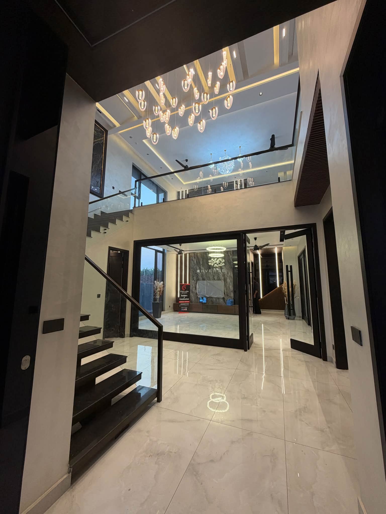 1 Kanal House DHA Phase 6 Block M - staircase and double-height lobby